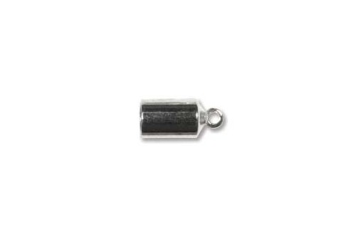 Terminali con Asola 5X8mm., Placcati Argento 4pz., Cod. MIN180D