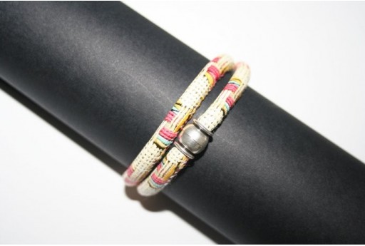 Corda Sintetica Tonda 5mm, Fantasia Fuchsia 1mt., Cod. COR01C 2