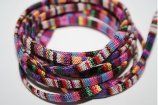 Corda Etnica Piatta 5mm, Fantasia Multicolor 1mt., Cod.COR02C