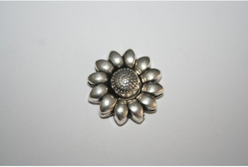 Chiusura Magnetica Fiore 25mm, Colore Argento 1pz., Cod.MIN182