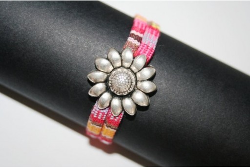 Chiusura Magnetica Fiore 25mm, Colore Argento 1pz., Cod.MIN182 2