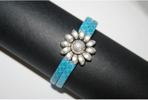 Cuoio Sintetico Piatto 5mm, Blue 50cm., Cod.COR05C 2