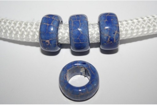 Perlina Climbing Ceramica 19x10mm, Blue 1pz., Cod.CC-104E