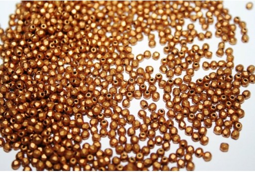 Perline Mezzi Cristalli Matte Brass Gold 2mm - 80pz