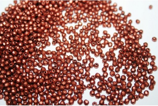 Perline Mezzi Cristalli Matte Metallic Dark Copper 2mm - 80pz