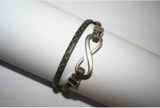 Cuoio Sintetico Piatto 5mm, Grigio 50cm., Cod.COR05G 2