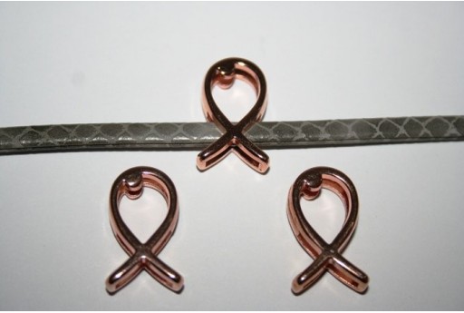 Componente per Corda Piatta 10mm, Pesce Colore Oro Rosa 1pz., Cod.MIN190 2