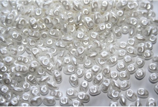 Perline Superduo Pastel White 5x2,5mm - 10g