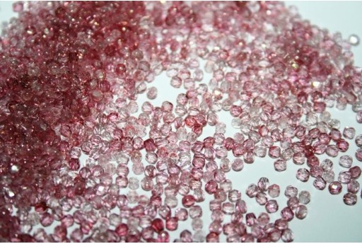 Perline Mezzi Cristalli Luster-Transparent Topaz/Pink 2mm - 80pz