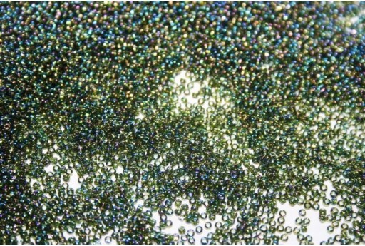 Perline Toho Round Rocailles 15/0, 10gr. Transparent-Rainbow Olivine Col.180
