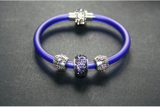 Filo Caucciù Forato Blue-Viola 5mm-2mt. 2