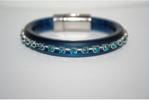 Caucciù Regaliz con Scanalatura Argento 9x6mm - 50cm., 2