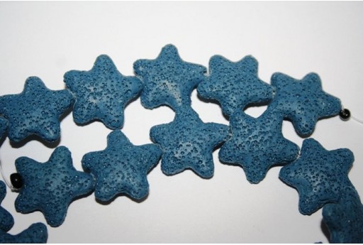 Filo Pietre Lava Stella, Blue 25mm - 18pz