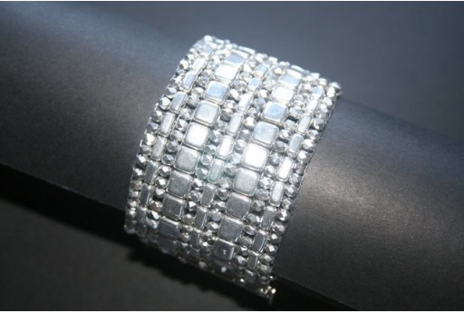 Perline BI-BO Beads 5,5x2,8mm, 10gr., Crystal Silver 1/2 Col.27001 2