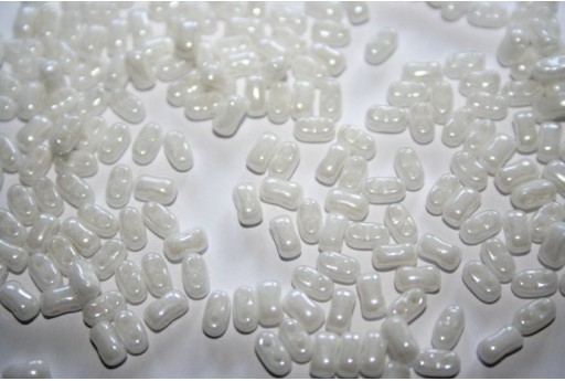 10 Gr.. BI-BO Beads Beads White Lustre 5, 5 x 2, 8 mm With 014400.
