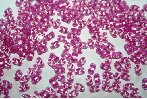 Perline BI-BO Beads Crystal Pink Lined 5,5x2,8mm - 10g