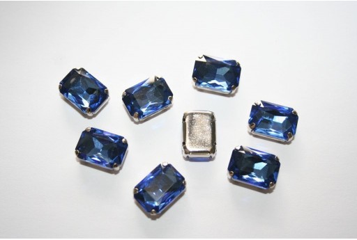 Perline Strass da Cucire Blue 14x10mm - 2pz