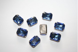 Perline Strass da Cucire Blue 14x10mm - 2pz