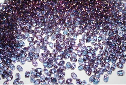 Perline Miniduo Luster-Transparent Amethyst 4x2mm - 10gr