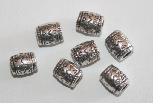 5 Tubi Argento Tibetano 8x6,5mm TIB10