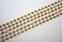 Catena Strass Crystal/Oro SS12 3mm - 50cm