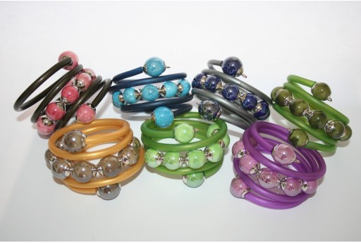 Filo di Caucciù Forato Giallo 5mm - 1mt 2