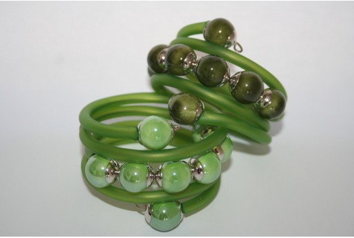 Perline Ceramica Colore Verde Tondo 14mm - 4pz 2