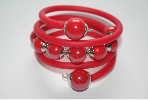 Perline Ceramica Colore Rosso Tondo 14mm - 4pz 2