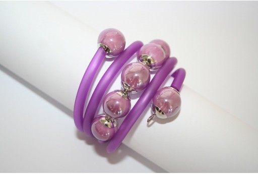 Perline di Ceramica Viola Tondo 14mm - 4pz 2