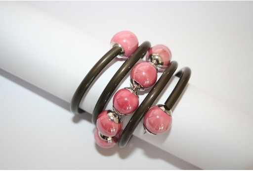 Perline di Ceramica Rosa Antico Tondo 14mm - 4pz 2