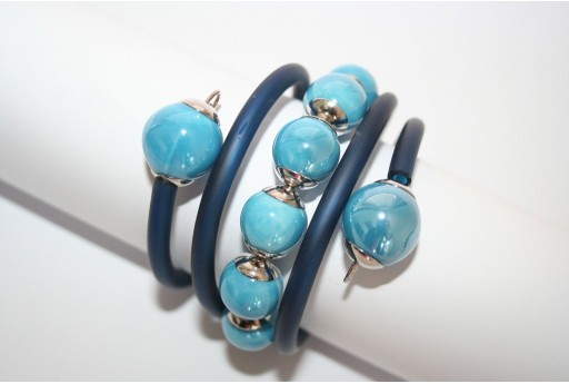 Perline di Ceramica Azzurra Tondo 14mm - 4pz 2