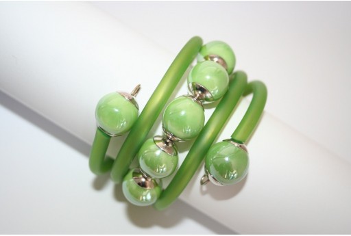 Perline di Ceramica Verde Chiaro Tondo 14mm - 4pz 2