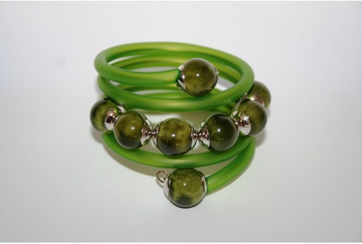 Perline di Ceramica Verde Oliva Tondo 14mm - 4pz 2