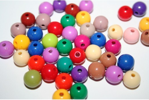 Perline in Acrilico Mix Color Sfera 10mm - 150pz.