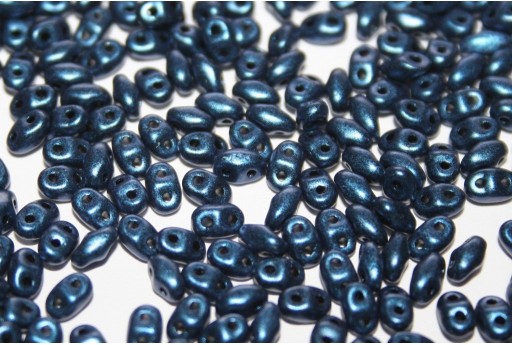 Perline Miniduo Metallic Suede-Blue 4x2,5mm - 10gr