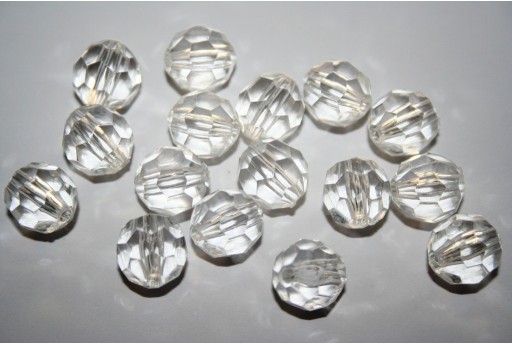 PandaHall Confezione da 200 perline sfaccettate in vetro bicono da 6 mm in acrilico trasparente 