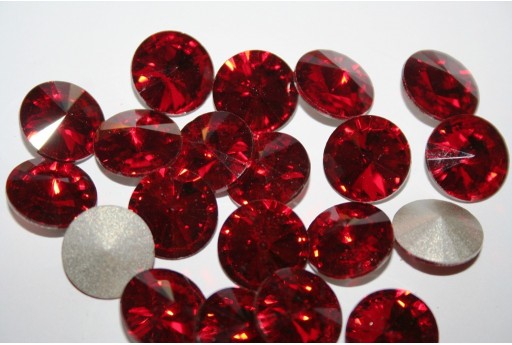 Cabochon Tondo Cristallo Rosso 16mm - 4pz