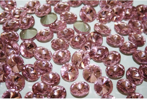 Cabochon Tondo Cristallo Rosa Chiaro 12mm - 4pz