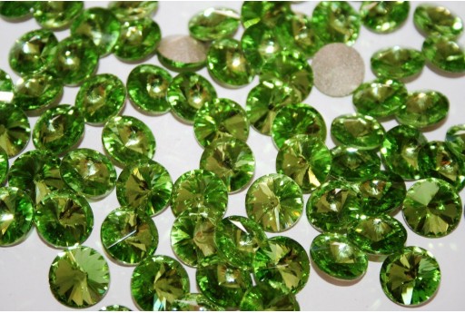 Cabochon Tondo Cristallo Verde Chiaro 12mm - 4pz