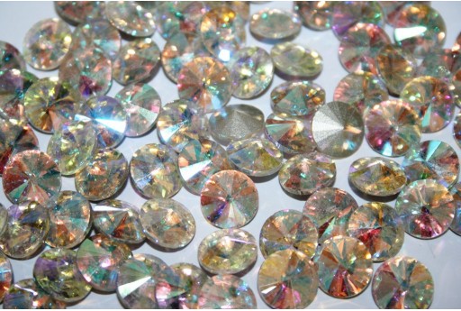 Glass Cabochon Crystal Round Crystal AB 12mm - 4pz