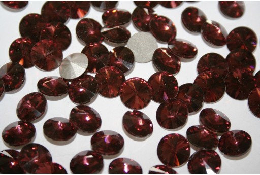 Cabochon Tondo Cristallo Viola Scuro 12mm - 4pz