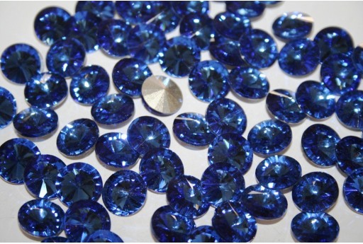 Glass Cabochon Crystal Round Blue 12mm - 4pz