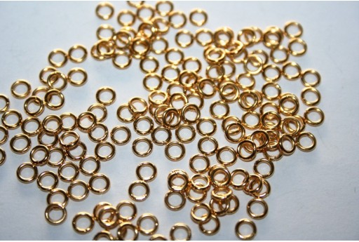 Anellini Acciaio Aperti Colore Oro 4x0,8mm - 10pz