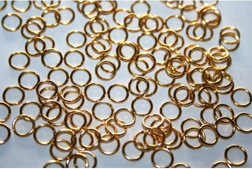 Anellini Acciaio Aperti Colore Oro 6x0,8mm - 10pz