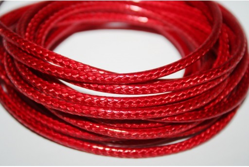 Filo Poliestere Cerato Rosso 3mm - 2mt