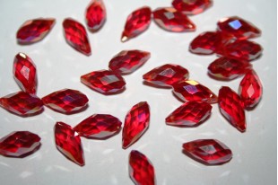 Perline Cristallo Gocce Rosse 13x6mm - 15pz