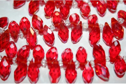 Perline Cristallo Gocce Rosse 13x6mm - 15pz 2