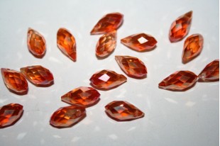 Perline Cristallo Gocce Arancio 13x6mm - 15pz