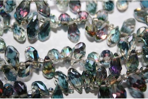 Perline Cristallo Gocce Grigio/Blue 13x6mm - 15pz 2