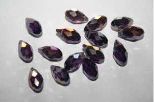 Perline Cristallo Gocce Viola 13x6mm - 15pz